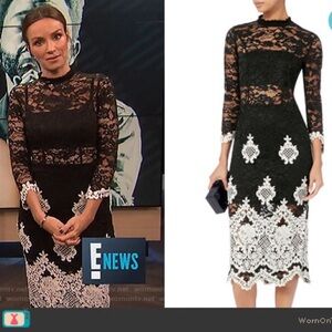 Alexis Black and White Lace Midi Dress